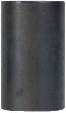 Ein glatter, zylindrischer schwarzer Gegenstand, möglicherweise aus Metall, dargestellt, wie er aufrecht vor einem einfachen Hintergrund steht.