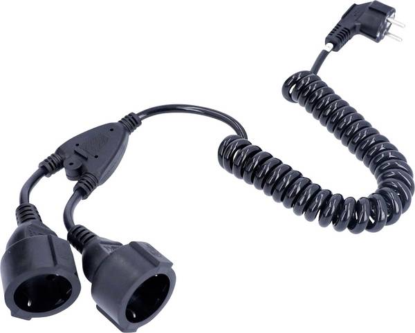 AS Schwabe 70433 Spiralkabel 2 m / 4 m Schwarz 1 St.