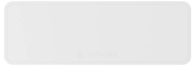Ein rechteckiges, dünnes LED-Panellicht mit einem dezenten Logo mit der Aufschrift „Ledvance" im unteren Bereich, geeignet für moderne Innenraumbeleuchtung.