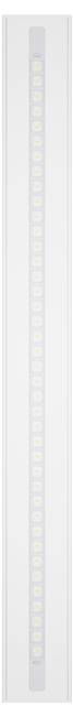 Ein elegantes, vertikales LED-Lichtband mit einer neutral gefärbten Abdeckung, geeignet für moderne Innenbeleuchtungsanwendungen.