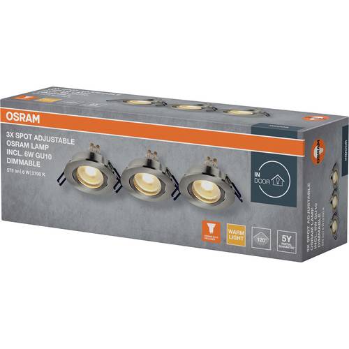 OSRAM HOMELIGHTING 4058075853492 Deckenstrahler, LED-Deckenstrahler GU10 Satin-Nickel