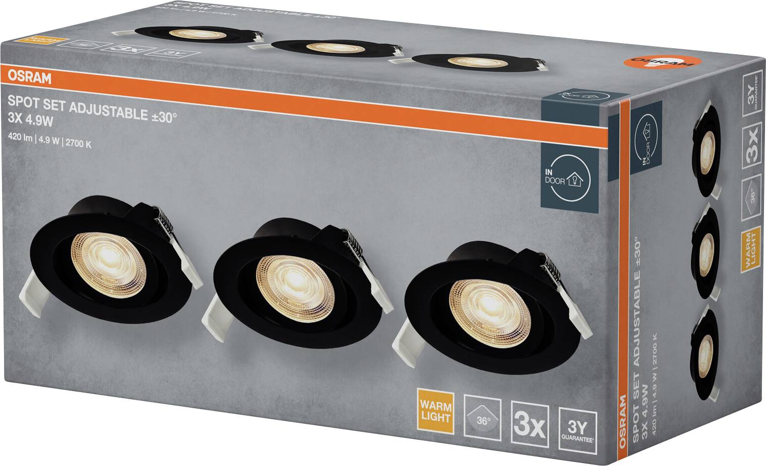 OSRAM HOMELIGHTING 4099854595592 Deckenstrahler, LED-Deckenstrahler Schwarz