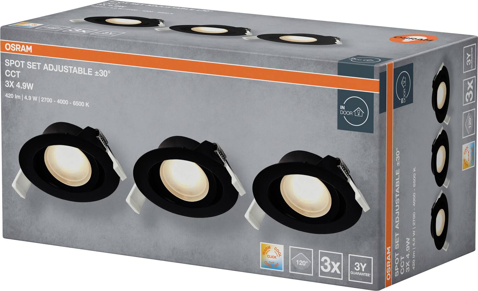 OSRAM HOMELIGHTING 4099854595769 Deckenstrahler, LED-Deckenstrahler Schwarz