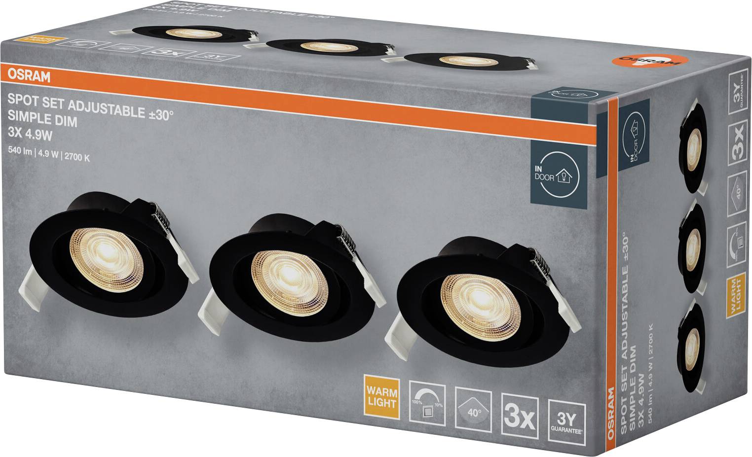 OSRAM HOMELIGHTING 4099854595868 Deckenstrahler, LED-Deckenstrahler Schwarz