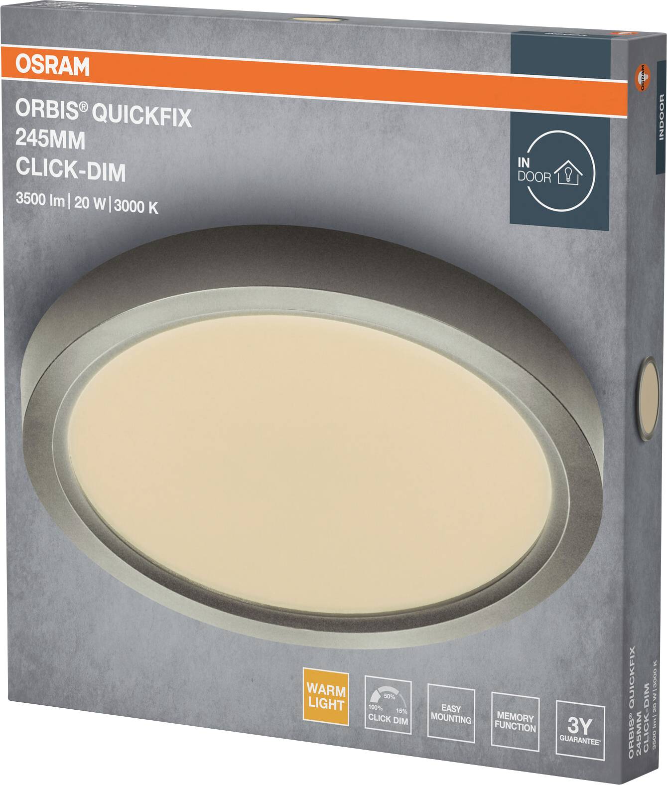 OSRAM HOMELIGHTING 4099854604324 Deckenleuchte, LED-Deckenleuchte Silver