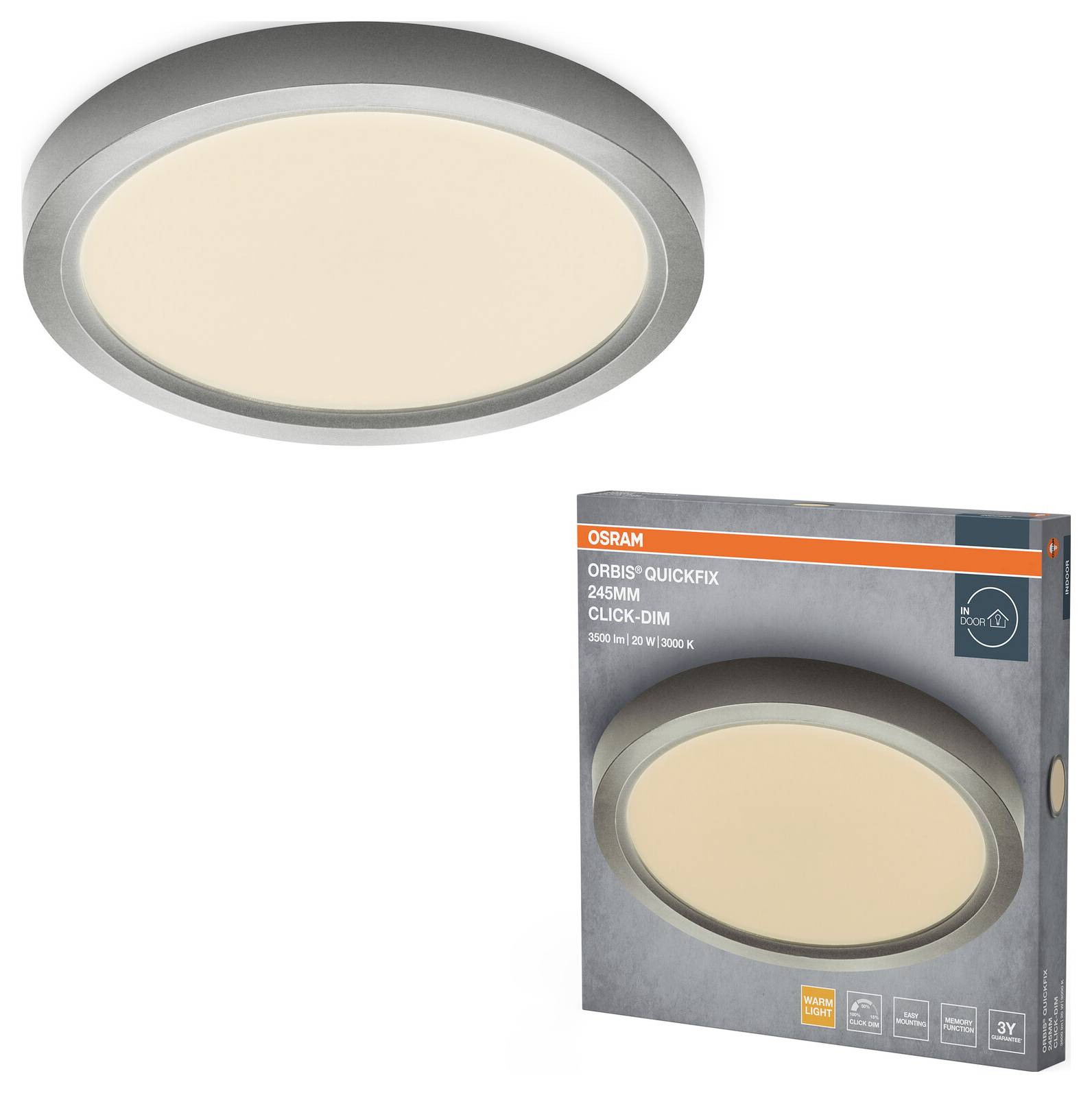 OSRAM HOMELIGHTING 4099854604324 Deckenleuchte, LED-Deckenleuchte LED LED fest eingebaut Silver-1