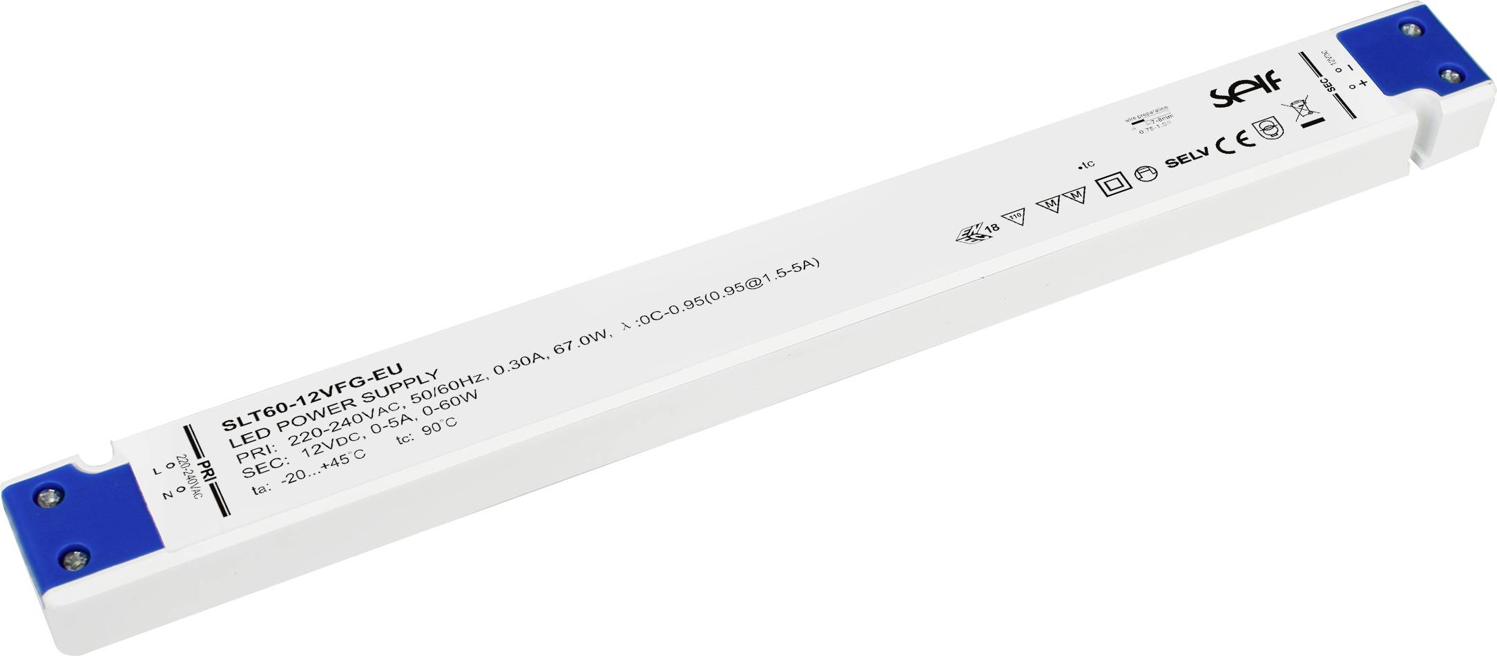 Self Electronics SLT60-12VFG-EU LED-Trafo 60.0 W 1 St.