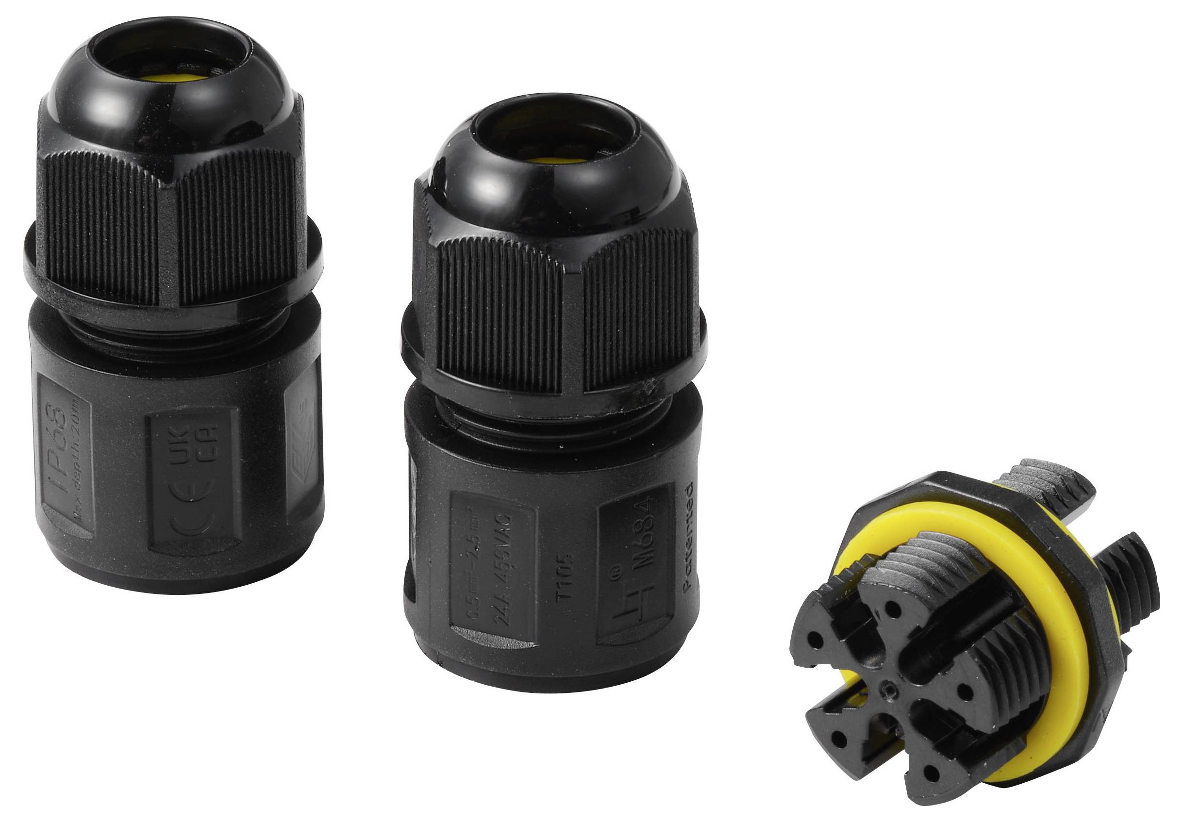 TRU COMPONENTS Kabelverbinder IP68 wasserdicht, Schraubkontakt 3polig, 0,5 - 2,5 mm² TC-14745236 Schwarz TRU COMPONENTS -4