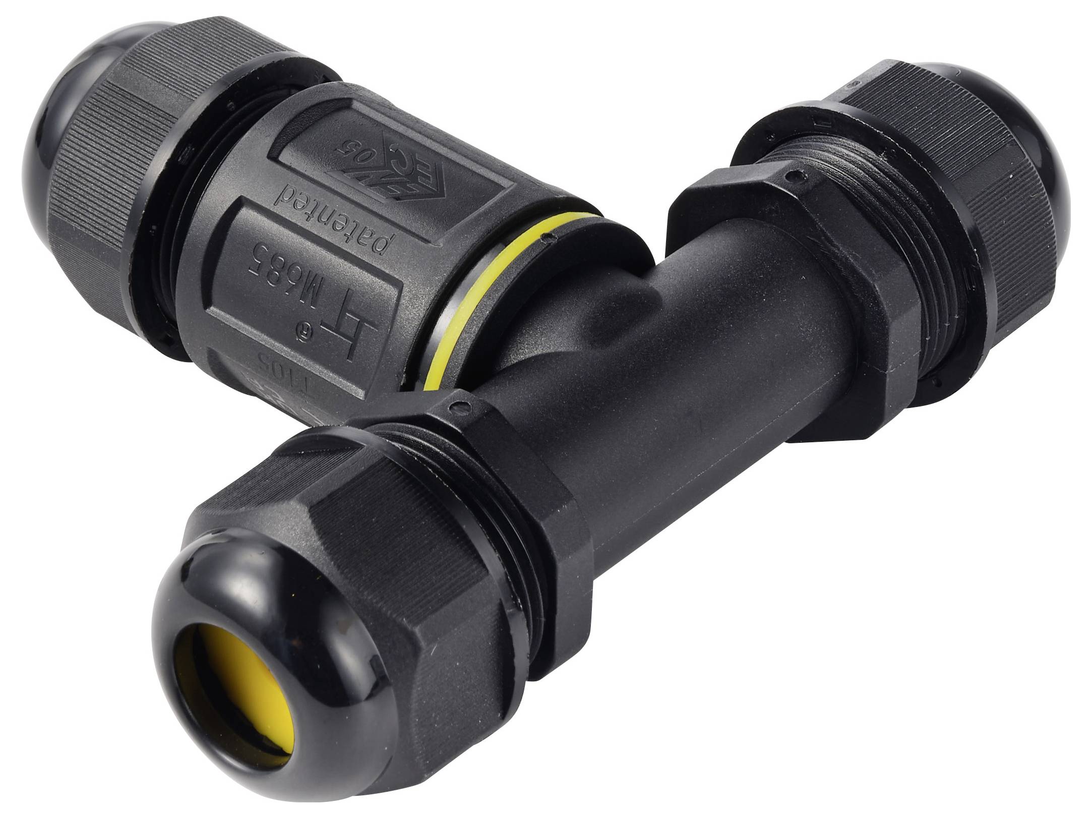 TRU COMPONENTS T-Abzweig-Kabelverbinder IP68 wasserdicht, 3 Eingänge, Schraubkontakt 5polig, 0,5 - 4,0 mm² TC-14745260 S-1