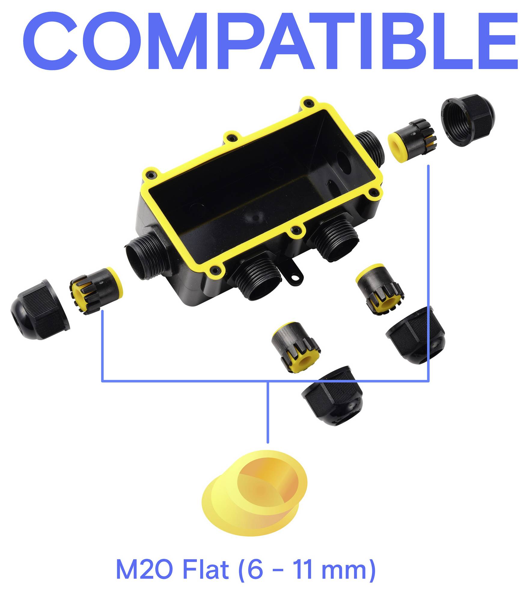 TRU COMPONENTS Abzeigdose IP68 wasserdicht, 4 Eingänge, 0,5 - 2,5 mm² TC-14745280 Schwarz TRU COMPONENTS Inhalt: 1 St.-5