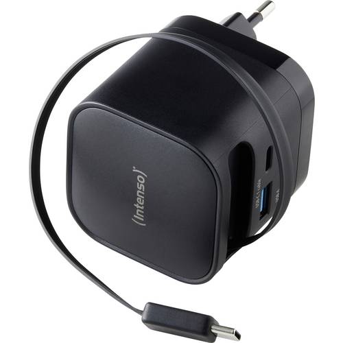 Intenso Intenso Power Adapter W65ACIC GaN black USB Ladegerät 65 W 1x USB-C® Quick Charge 4.0 Schwarz Steckdose
