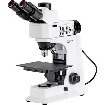 Ein weißes Labormikroskop mit mehreren Linsen und Einstellknöpfen, das für wissenschaftliche Untersuchungen und Forschung konzipiert ist.