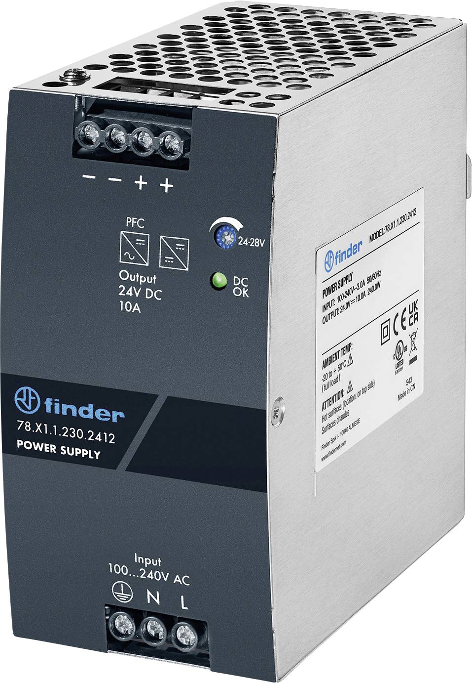Finder 78.X1.1.230.2412 Schaltnetzteil 10 A 240 W Anzahl Ausgänge:1 x Inhalt 1 St.