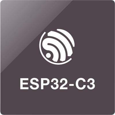 Logo des ESP32-C3 mit einem stilisierten Wi-Fi-Symbol über dem Text „ESP32-C3" auf dunkelm quadratischem Hintergrund.