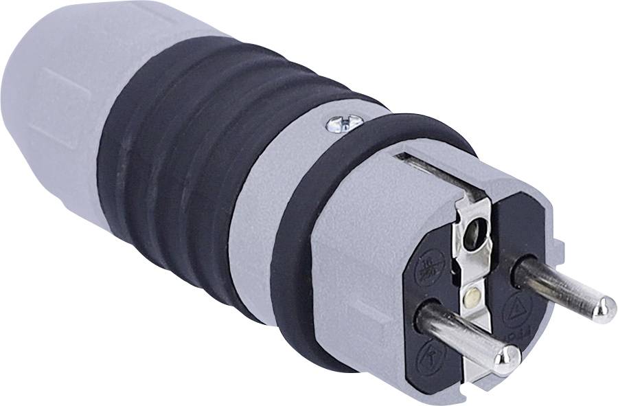 AS Schwabe 62301 Schutzkontaktstecker 230 V Grau, Schwarz IP54