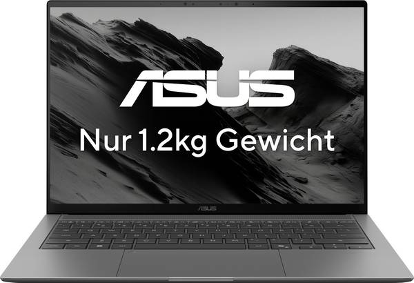 Asus Notebook Zenbook S14 35.6 cm (14 Zoll) 3K Intel® Core™ Ultra 9 (Series 3) 386H 32 GB RAM 1 TB SSD Deutsch, QWERTZ Intel Intel-Grafik Nicht verfügbar Grau 90NB16Q5-M00BY0