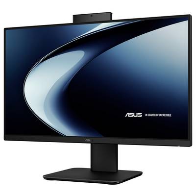Ein schwarzer ASUS-Computermonitor mit großem Bildschirm zeigt das ASUS-Logo und den Satz „In Search of Incredible" auf dunklem Hintergrund an.