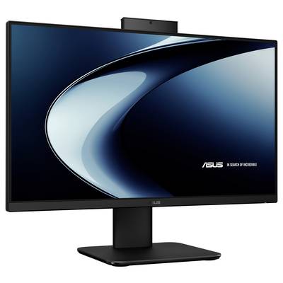 Ein eleganter Computermonitor auf einem Ständer mit dünnen Rahmen und dem ASUS-Logo auf dem Bildschirm.