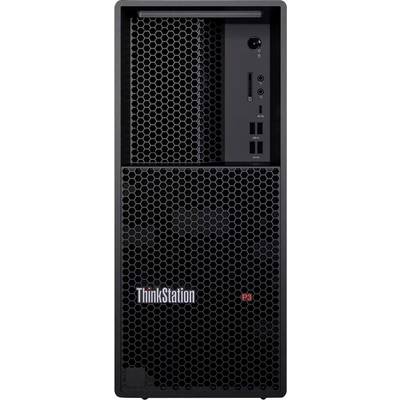 Ein schwarzer Computer-Gehäuse mit sechseckiger Mesh-Vorderseite, mit mehreren Anschlüssen einschließlich USB und Audio. Das Markenlogo befindet sich am unteren Ende.