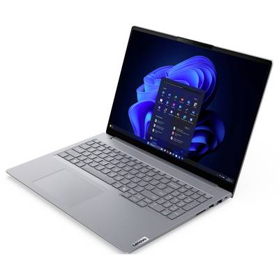 Ein silberner Laptop mit einer Windows-Betriebssystem-Oberfläche mit einem Startmenü, auf dem verschiedene Anwendungssymbole auf dem Bildschirm angezeigt werden.