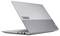 Silberner Lenovo ThinkBook-Laptop, der in einem Winkel auf weißem Hintergrund offen gezeigt wird, mit sichtbarem ThinkBook-Branding auf dem Deckel.