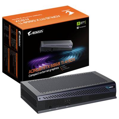 'AORUS RTX 3080 Ti Ai Box: Kompakte externe Grafikeinheit mit Thunderbolt-3-Konnektivität, NVIDIA-RTX-Technologie.'
