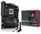 'ASUS ROG Strix B650-F Gaming WiFi 7 Neo Motherboard gezeigt mit Einzelhandelverpackung, Antenne und Kabel. Kompatibel mit AMD Ryzen Prozessoren.'