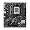 Ein schwarzes Computer-Motherboard mit gekennzeichneten Komponenten und Steckplätzen, darunter ein CPU-Sockel, RAM-Steckplätze und verschiedene Anschlüsse. Marke und Modell „ASUS Prime B460M-K" sichtbar.