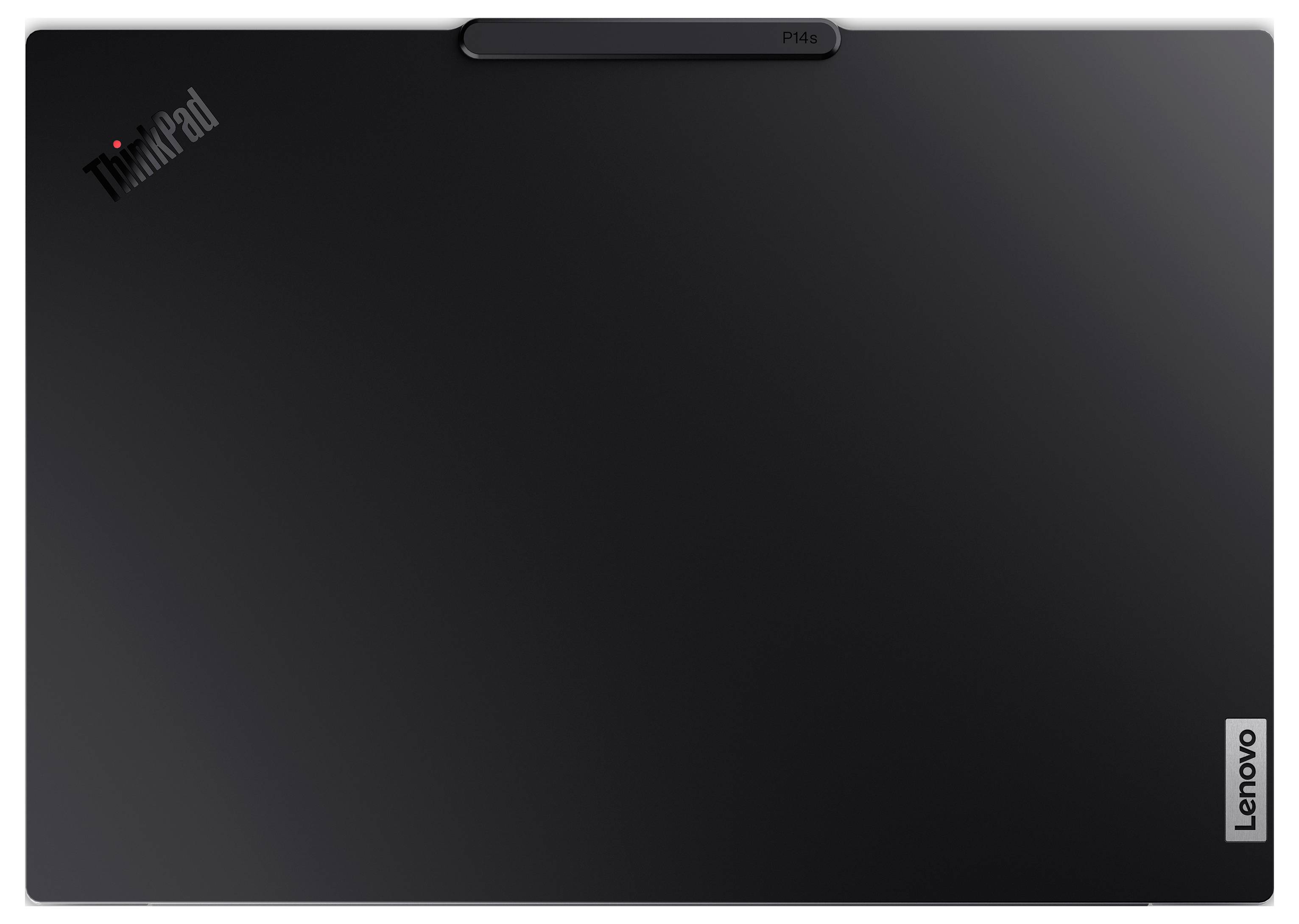 Geschlossenes schwarzes Lenovo ThinkPad Laptop mit matter Oberfläche und dem charakteristischen ThinkPad-Logo in der Ecke.