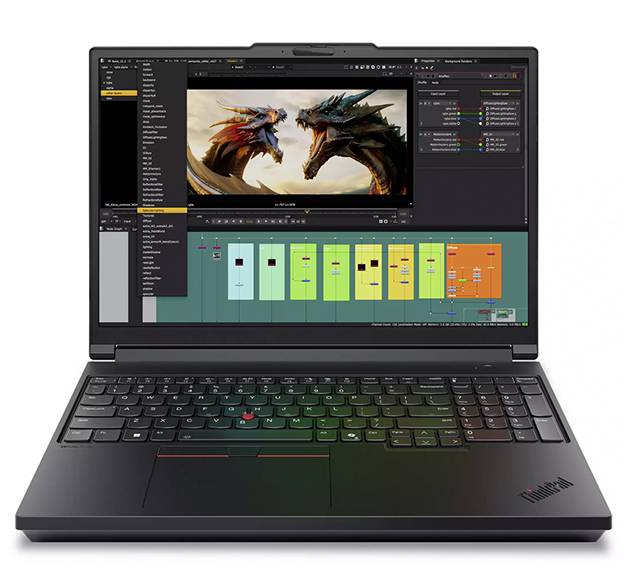 Ein schwarzer Laptop zeigt ein Videobearbeitungsprogramm an, das einen Videoclip mit zwei animierten Drachen zeigt, die sich gegenseitig gegenüberstehen.