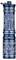 „Eine blaue Metalltaschenlampe mit Blumenmustern und der Aufschrift „Olight I3E EOS"."