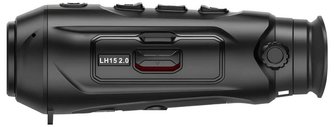 'LH15 2.0' Infrarot-Monokulare mit mehreren Tasten oben, einem Fokussierungsrad an der Seite und einem Okular an der Rückseite.