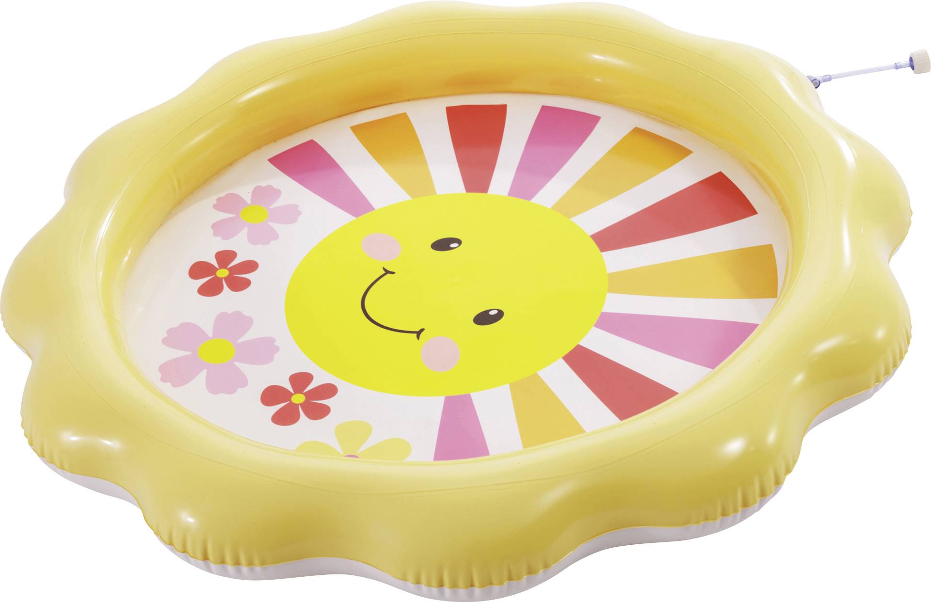 Der Intex „Sunny Rays Spray Pool“ bietet mit integriertem Wassersprüher und fröhlichem Sonnendesign erfrischenden Badesp...