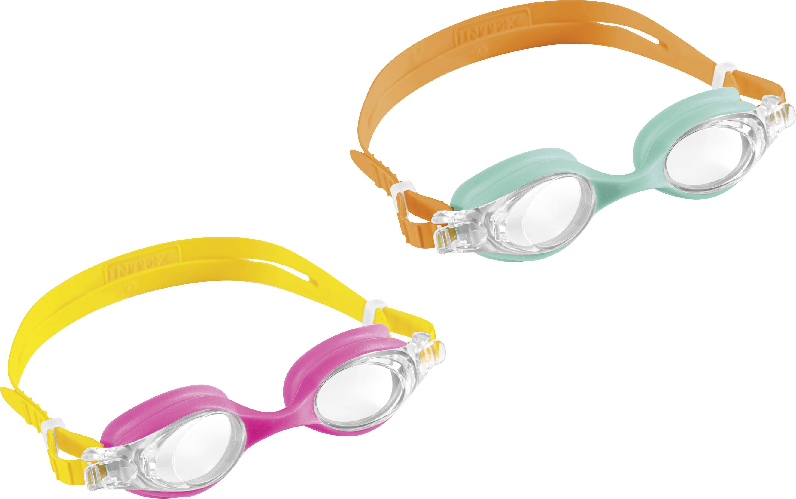 Die Intex „Kids Goggles“ bieten Kindern von 3–8 Jahren klaren Durchblick beim Schwimmen – mit UV-Schutz, Anti-Fog und we...