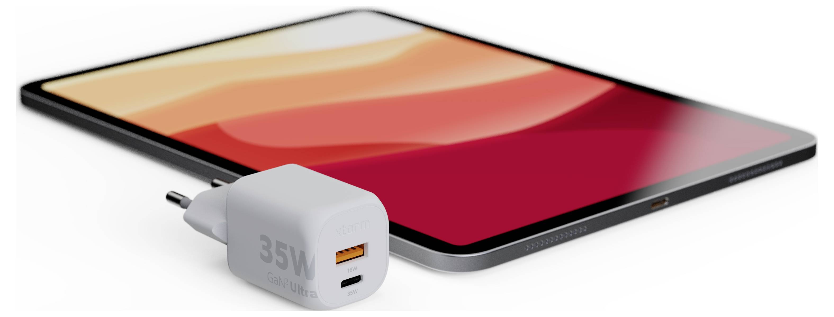 XTORM Ultra Wall USB Ladegerät 35 W 1x USB-C®, 1x USB-A Quick Charge 3.0 Weiß GaN-2