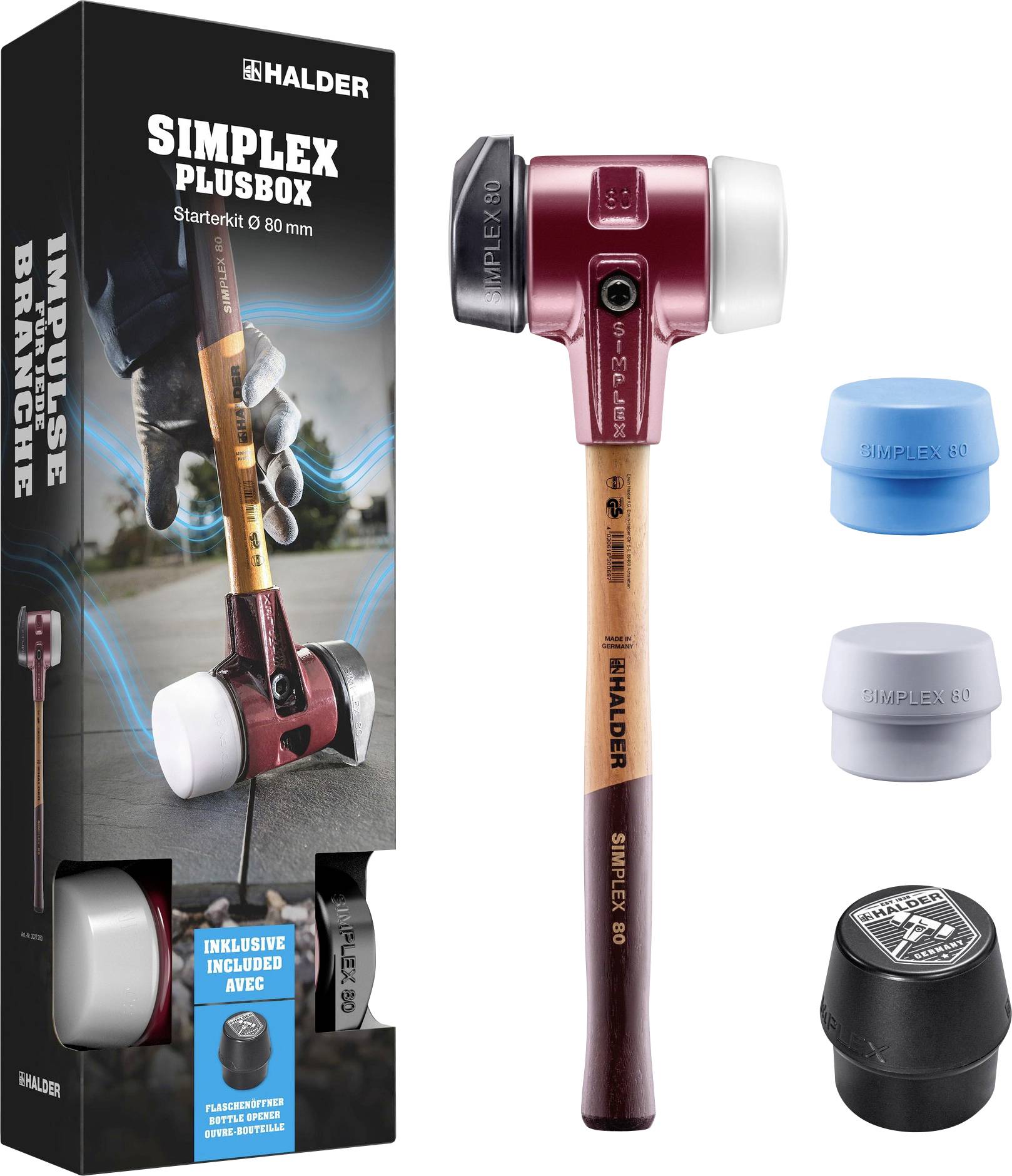 Halder SIMPLEX-Plusbox Starterkit 3027s025 Schonhammer mittelhart 4400 g 180 mm 1 St.