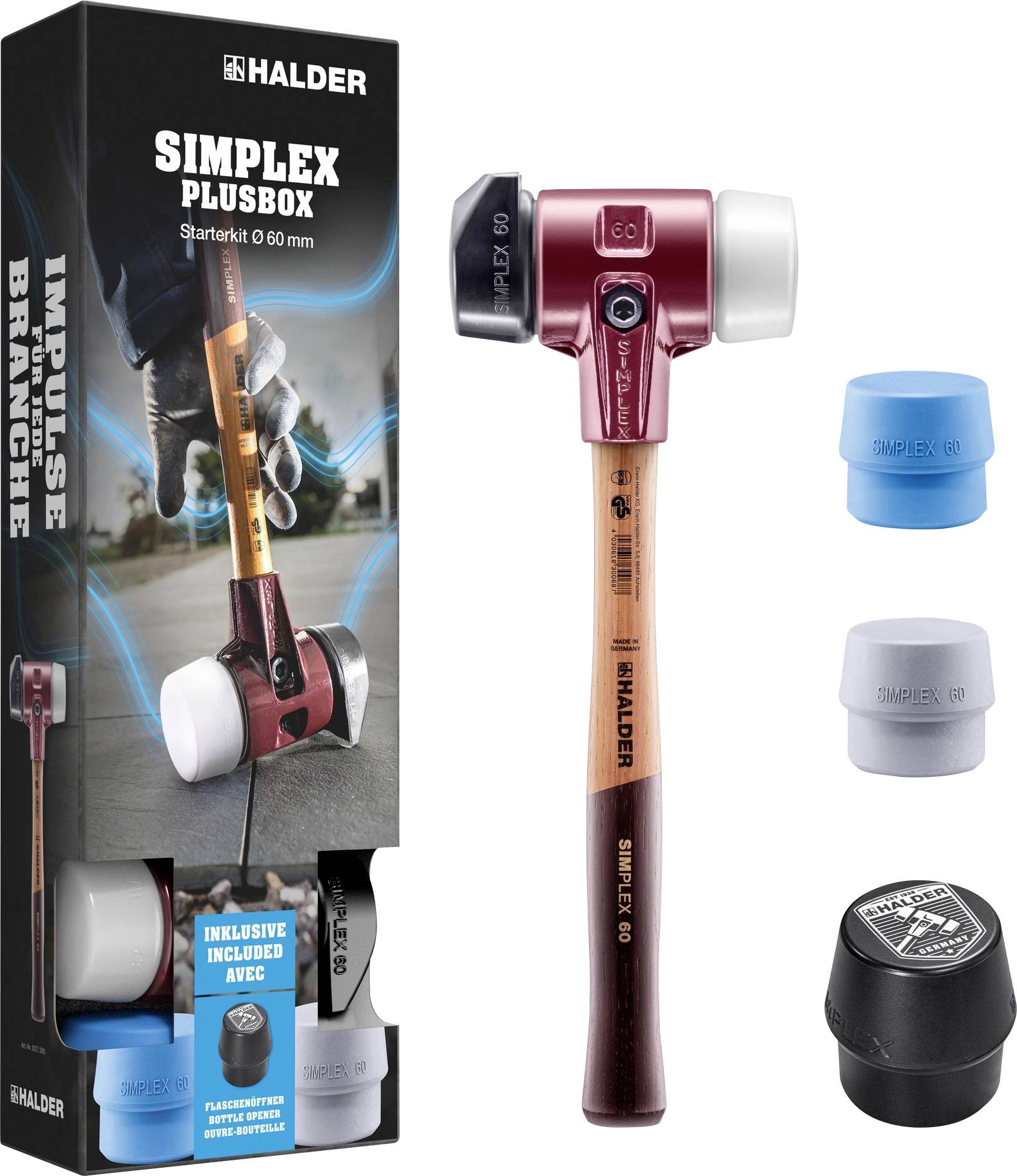 Halder SIMPLEX-Plusbox Starterkit 3027s026 Schonhammer mittelhart 2600 g 160 mm 1 St.
