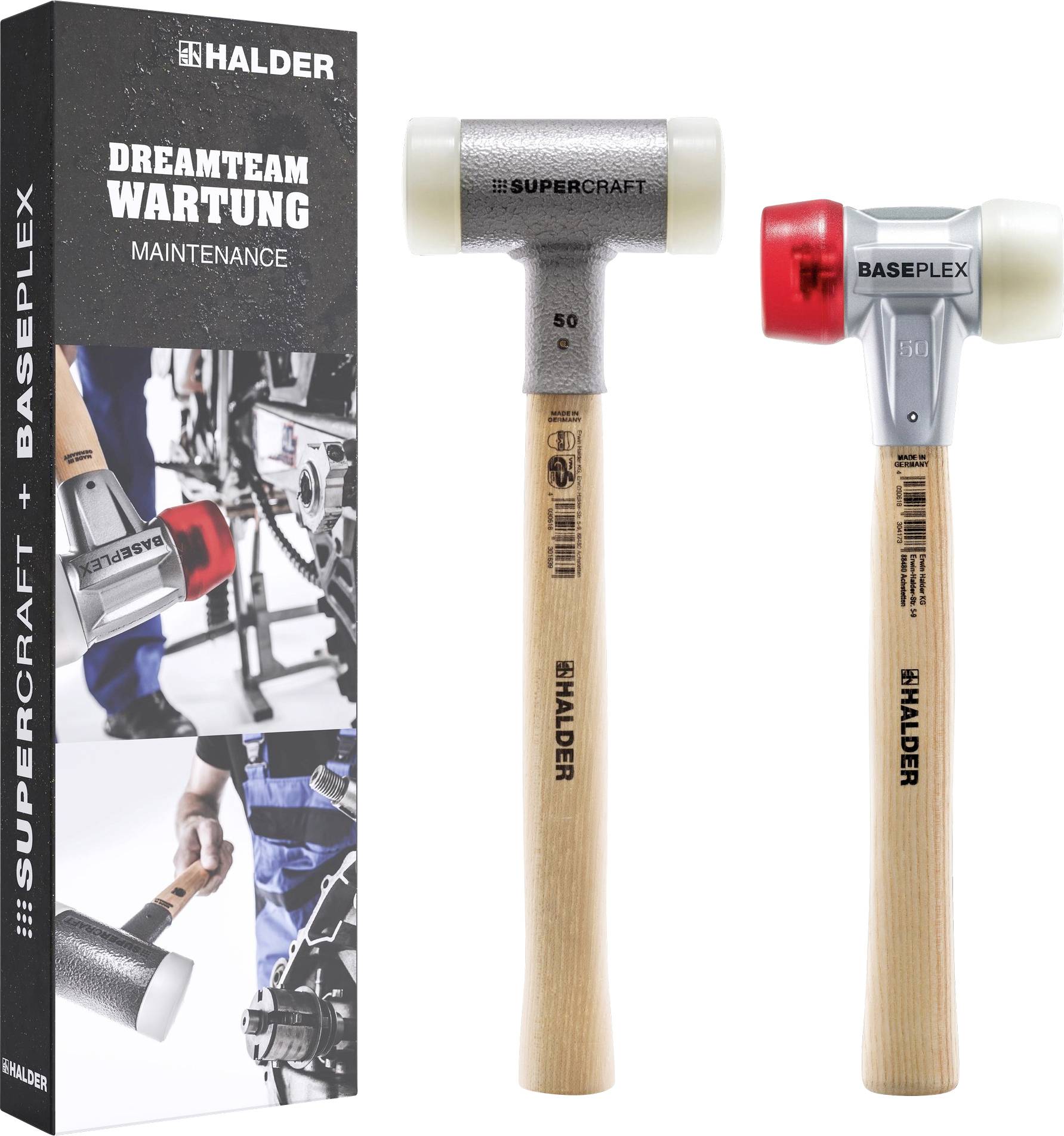 Halder Aktionsbox Dreamteam 3366s001 Hammer-Set rückschlagsfrei 1100 g 130 mm 2 St.