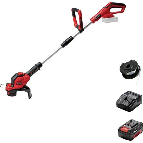 Einhell GE-CT 18/28 Li Set Akku Akku-Rasentrimmer inkl. Akku, Einstellbarer Holm, inkl. Ladegerät, mit Zubehör, Softgrif...
