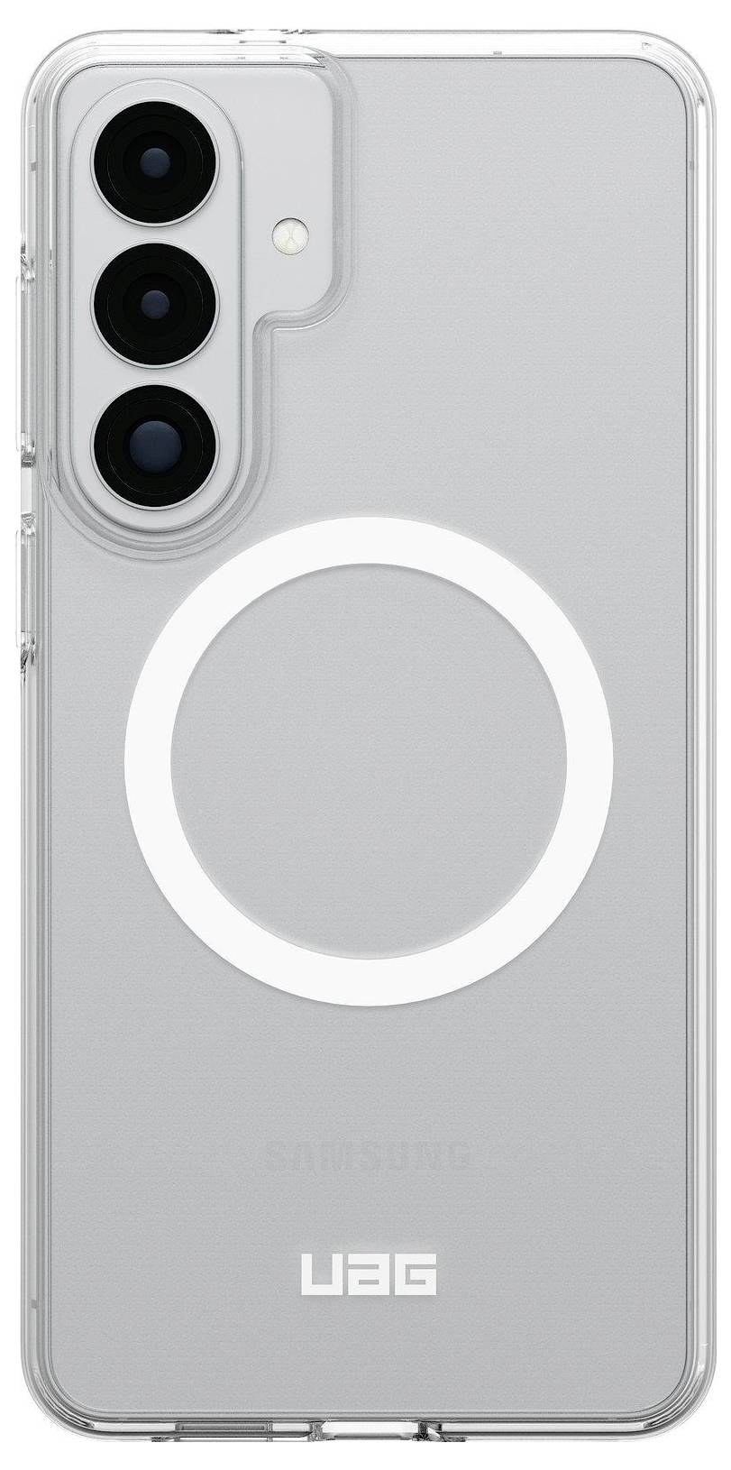 Ein Smartphone mit einem Berg- und Meereshintergrund auf dem Bildschirm, teilweise bedeckt durch eine transparente Displayschutzfolie.