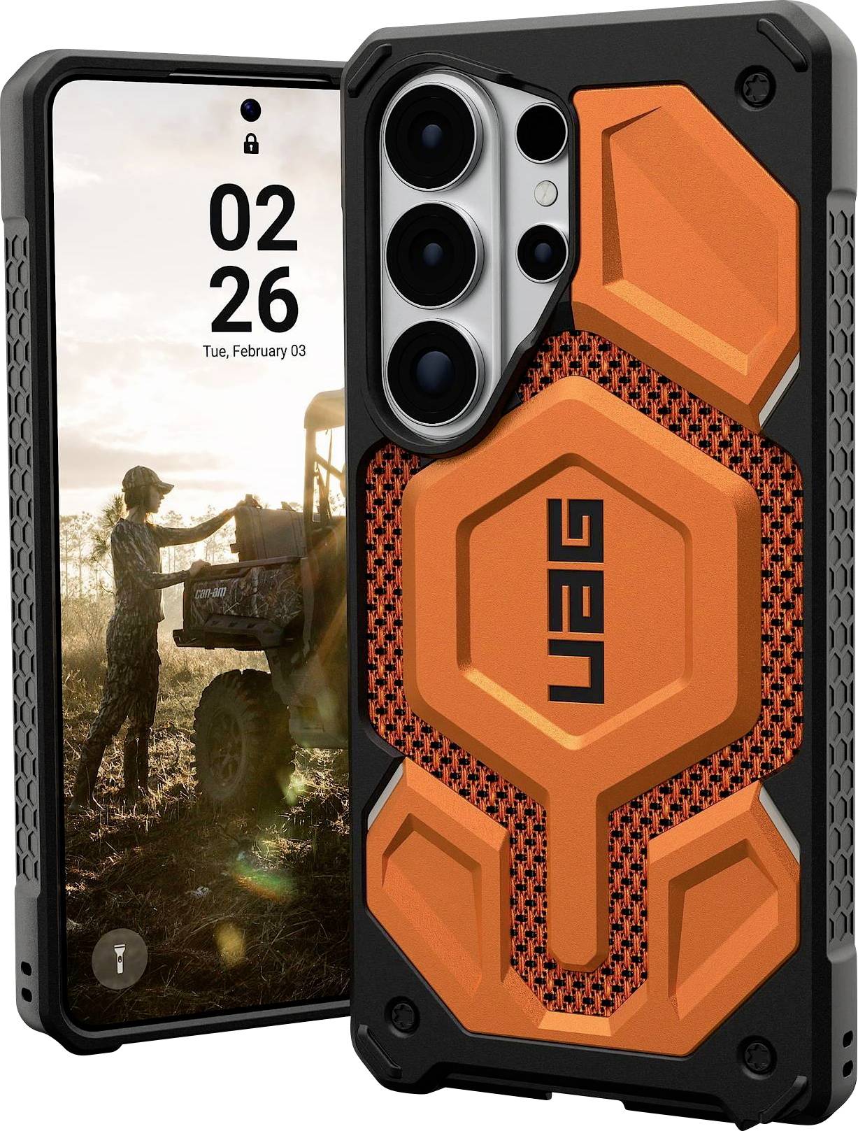 Urban Armor Gear Monarch Pro Case Samsung Galaxy S26 Ultra Orange MagSafe kompatibel, mit Magnet-Modul 214513113997