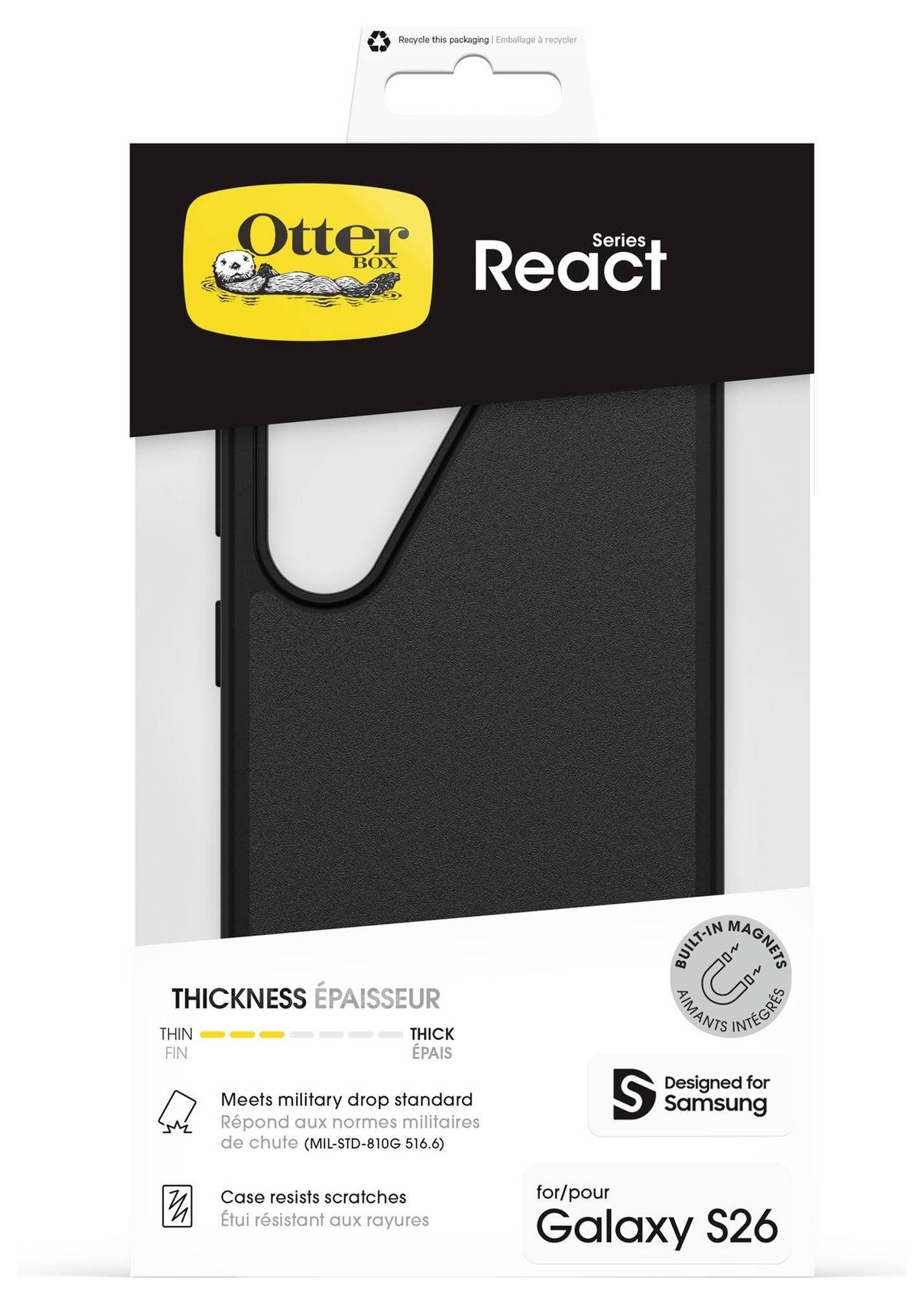 Otterbox React Case Samsung Galaxy S26 Schwarz MagSafe kompatibel, mit Magnet-Modul 77-99950-4