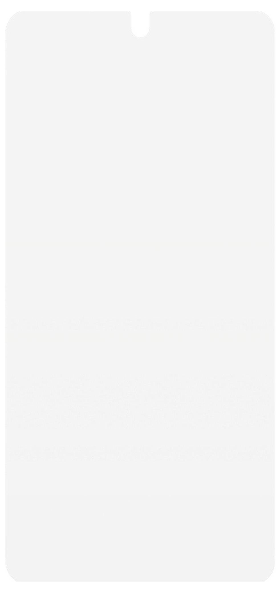 Ein Smartphone mit einer durchsichtigen Schutzhülle wird aus einem diagonalen Winkel gezeigt. Der Bildschirm zeigt ein weiches Gradient-Design.