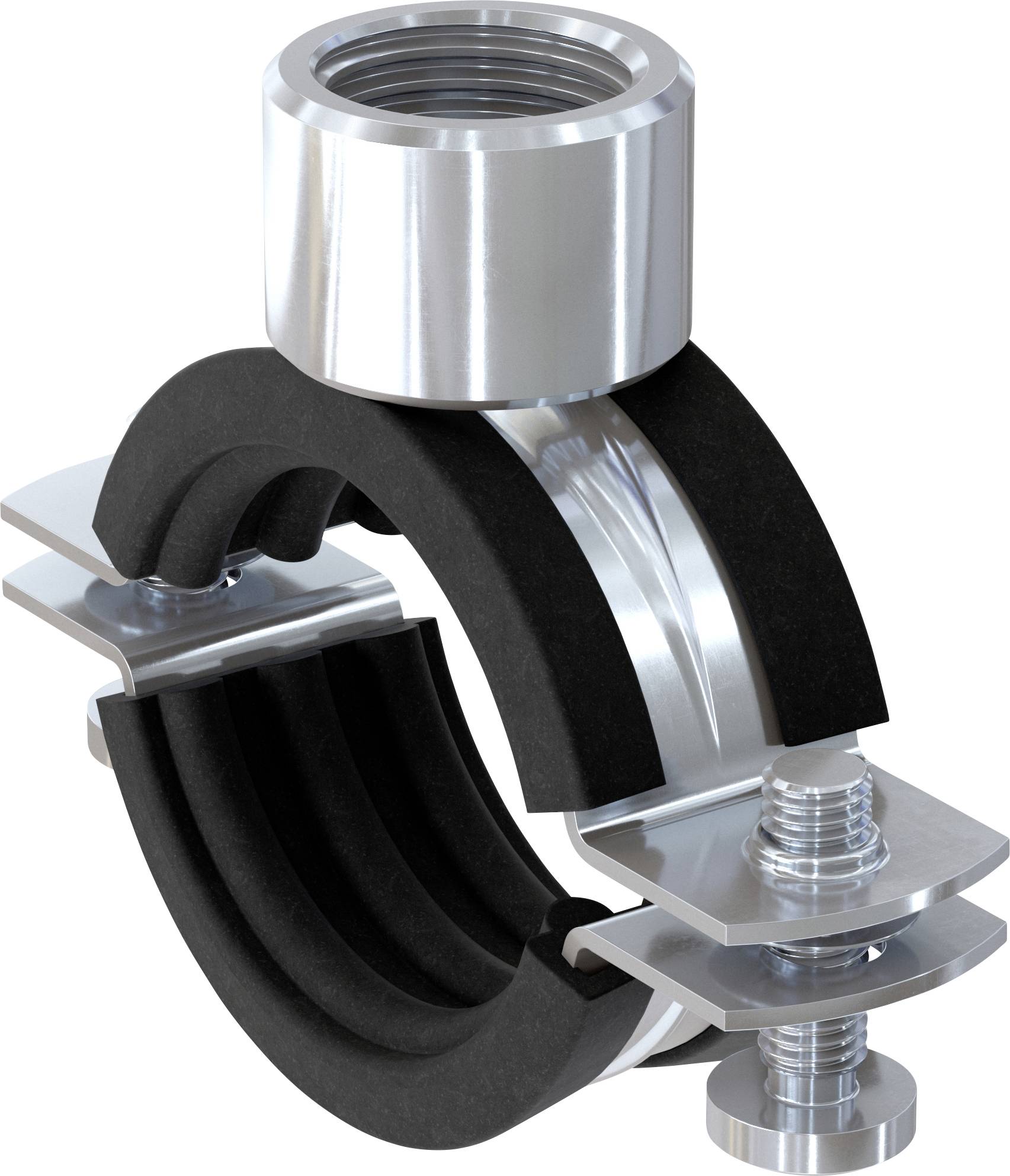 Fischer 577189 Rohrschelle fischer Rohrschelle FRS Zoll 63-67, 1/2, zweischraubig, galvanisch verzinkter Stahl 25 St.