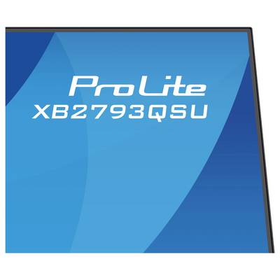 Das Bild zeigt eine blaue Ecke eines Monitors mit weißem Text, auf dem "ProLite XB2793QSU" zu lesen ist, was das Monitormodell angibt.