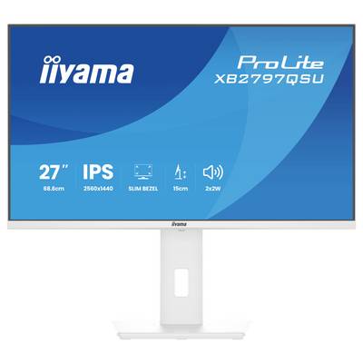 Iiyama ProLite XB2797QSU Monitor, 27 Zoll, IPS-Display, Auflösung 2560x1440, schmaler Rahmen, 15 cm Höhenverstellung, 2x2W Lautsprecher.