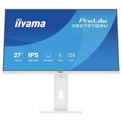 Iiyama ProLite XB2797QSU Monitor mit 27-Zoll-Bildschirm, 2560x1440 Auflösung, IPS-Panel, schmalem Rahmen und 2x2W Lautsprechern.