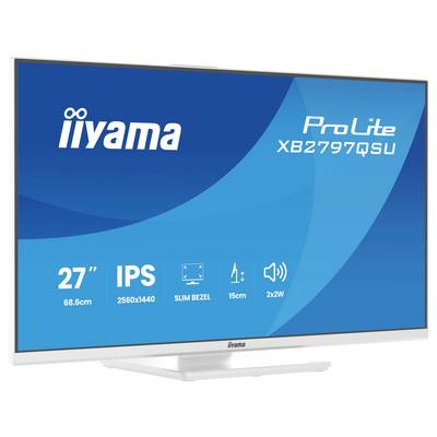 Das Bild zeigt drei Kabel mit den Beschriftungen „Power", „HDMI" und „USB" vor weißem Hintergrund, mit der Monitormarke „iiyama ProLite XB2797HSU" oben.