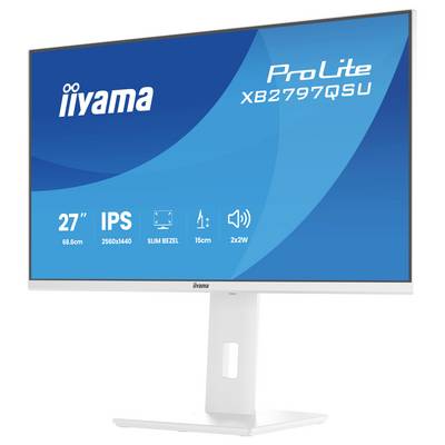 Die Stromkabel und HDMI-Kabel des 'iiyama ProLite X2791QS' sind dargestellt. Auf der linken Seite sind zwei Stromkabel mit britischen Steckern; auf der rechten Seite ist ein HDMI-Kabel.