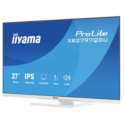 „Iiyama ProLite XB2797QSU" Monitor, 27 Zoll (68,6 cm), 2560x1440 Auflösung, IPS-Panel, schmaler Rahmen, 15 cm Höhe, 2x2W Lautsprecher.